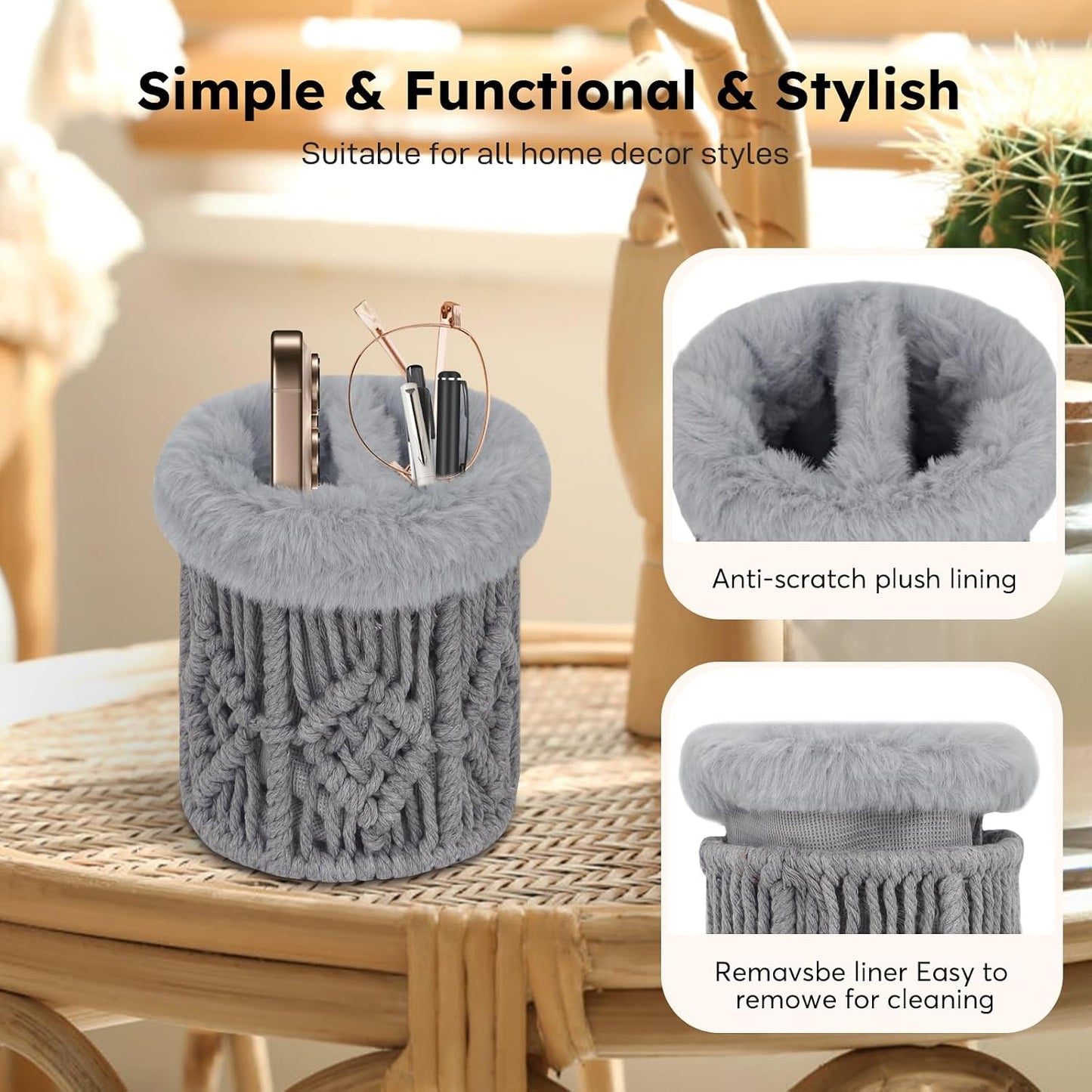 2 in 1 Glasses Holder, Anti-scratch Plush Lined Eyeglass Holder Stand for Nightstand Desk Eye-glass Storage Organizer