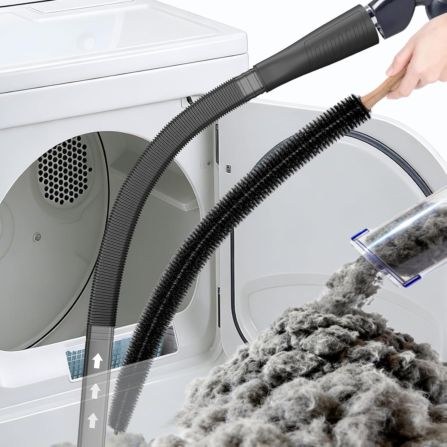 Sealegend 2 PCS Dryer Vent Cleaner Kit, Dryer Lint Vacuum Attachment&Brush | Blue Dryer Vent Vacuum Hose Dryer Lint Remover Brush for Dryer and Washer,Deep Traps Cleaning Tool Fits Most Vacuums