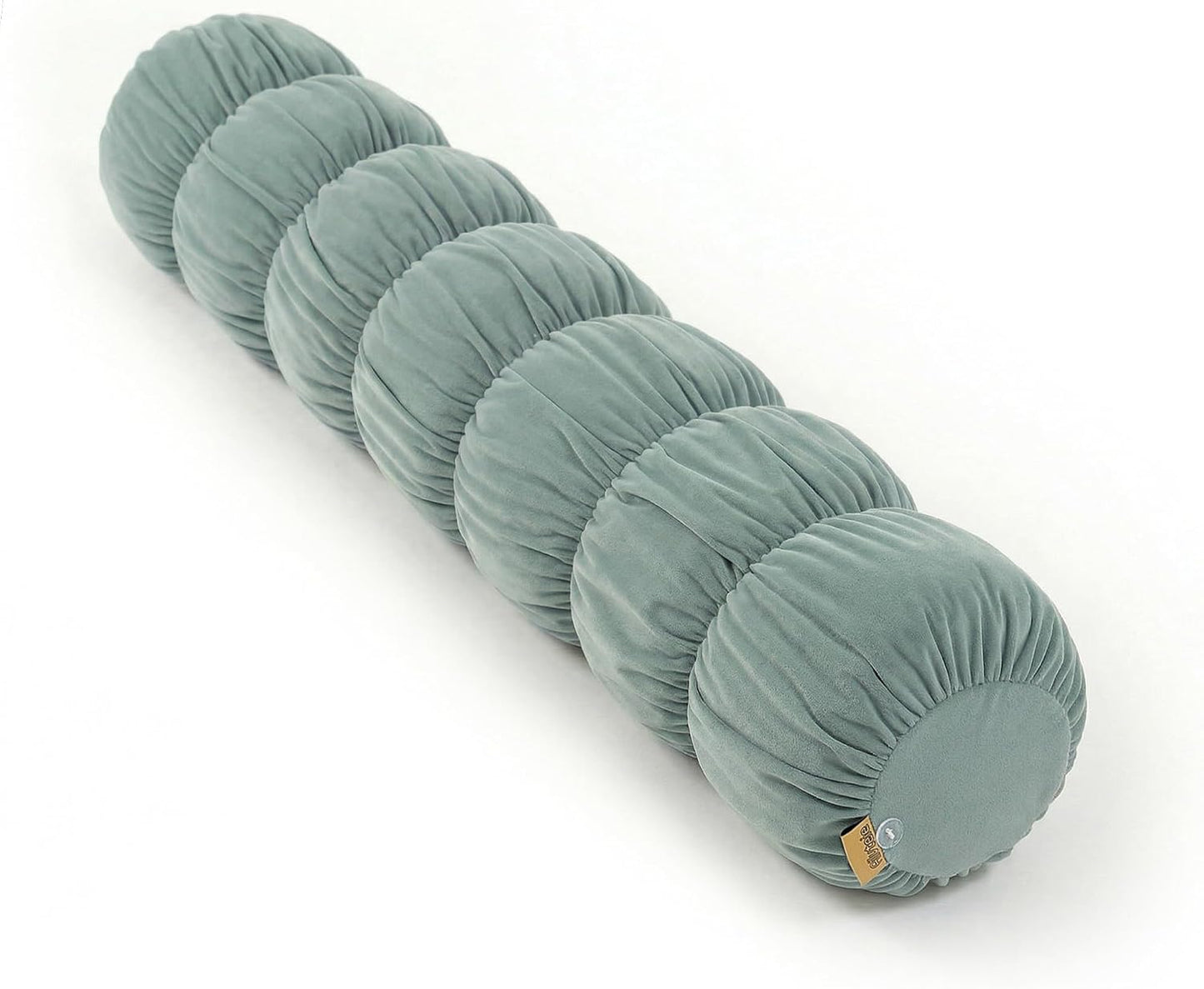 Pat. Pend. Long Bolster Pillow for Bed, Small Body Pillow for Adults, Soft Velvet Washable Cover, Cylinder Pillow for Side Sleepers and Leg Support(Misty White, 39"x 7.87")