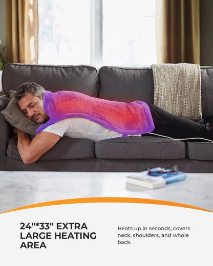 CooCoCo 24"x37" Heating Pad for Neck and Shoulders and Back Pain Relief