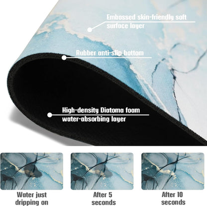 Sink Faucet Absorbing Mat, 2 Pack Drying Mat Around Faucet Sink Splash Guard Behind Faucet Sinkmat For Kitchen Bathroom Island Rv 24 * 5.5 Inch (60 * 14 cm)