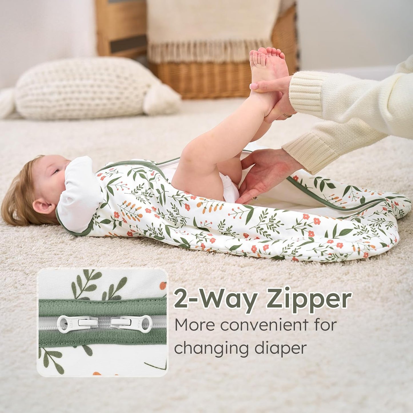 Yoofoss Baby Sleep Sack 0-6 Months Wearable Blanket for Babies 100% Organic Cotton 2-Way Zipper TOG 0.5 Toddler Sleeping Sack 3 Pack, Sleep Sacks