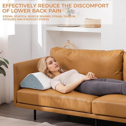 Knee Wedge Pillow for Post-Surgery Recovery-Leg Elevation Support for Sleep Position, Alleviating Lower Back & Hip Pain Enhancing Circulation in Ankles Legs Triangle Pillow with Removable Cover