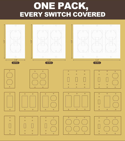 20 Pcs Wall Insulation Outlet Insulators Draft Sealers, 20 Pack Electrical Outlet Insulation Pads, EVA Foam Gasket for Wall, Light, Switch Socket Cover Compatible with Duplex Toggle Rocker