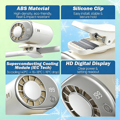 Clip On Air Conditioner Fan, 199 Speeds & 16°C Cooling (Purple)
