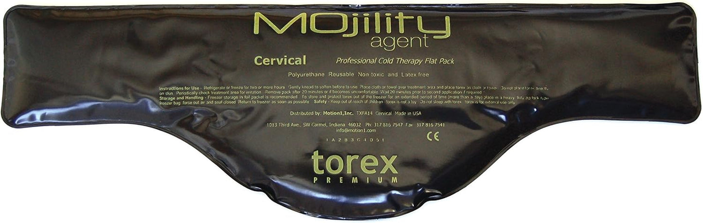Torex Mojility - Hot and Cold Therapy Flat Pack - Reusable Gel Ice Pack (Cervical Black 2 x 6.5).