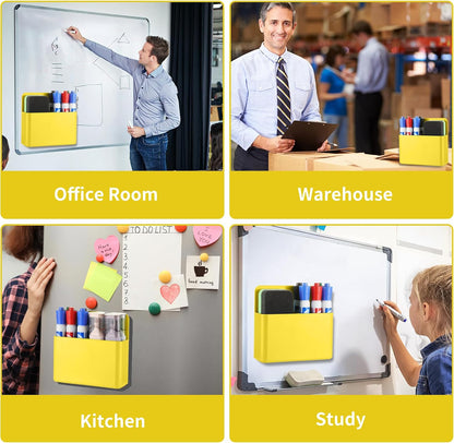 Camelmother 2Pcs Magnetic Dry Erase Marker Holder For Whiteboard Fridge | 2Slots Locker Accessories Teacher Classroom Must Haves Fridge magnets