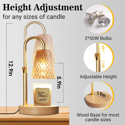 hyrion Candle Warmer Lamp with Timer, Gifts Adjustable Height Candle Lamp
