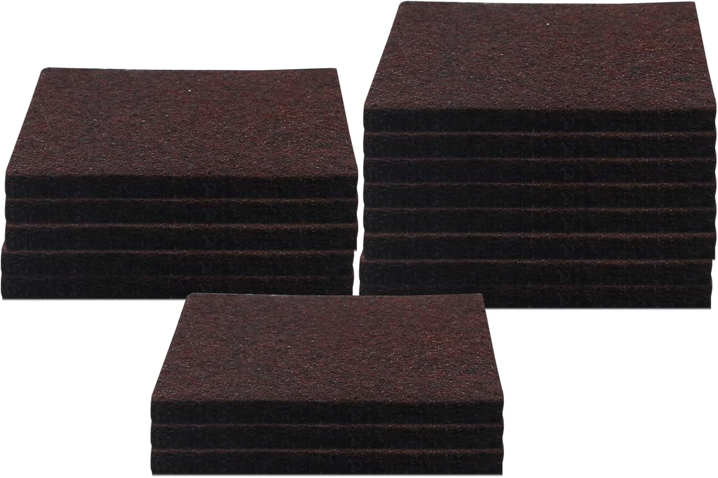 48 Pcs 1"/25mm Square Felt Furniture Pads, 5mm Thick, Brown | Self Adhesive, Anti Scratch Floor Protectors, For Furniture Feet Chair Legs