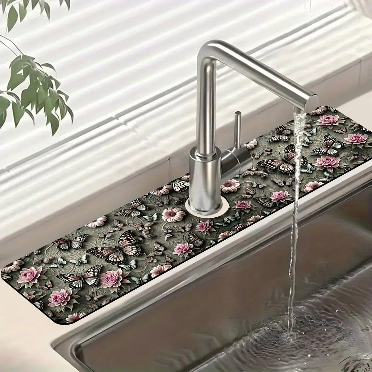 Faucet Mat for Kitchen Sink Absorbent Splash Guard Bathroom 23.5"X5.5"