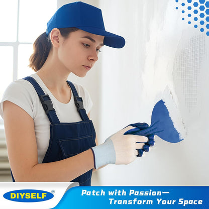 DIYSELF 9-Piece Spackle Wall Repair Kit, 7 oz White Touch Up Paste Set | Complete Repair Tools, Easy-to-Apply Wall Putty for Cracks, Nail Holes, Wall Filler for Gaps, Homes, Apartments and Renters