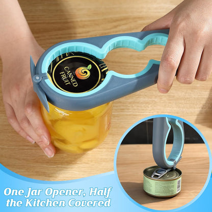 Jar Opener for Weak Hands, Seniors with Arthritis, 2 Pcs 5 in 1 Multi Function Bottle Opener Lid Openers For Arthritic Hands with 4 Pcs Rubber Jar Openers Bottle Gripper Non Slip Pad
