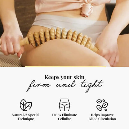 Tuuli Accessories - Flexi Wooden Massage Roller, Multi-Functional Body Roller for Cellulite, Muscle Tension and Skin Health Support, Natural Massager for Women and Men