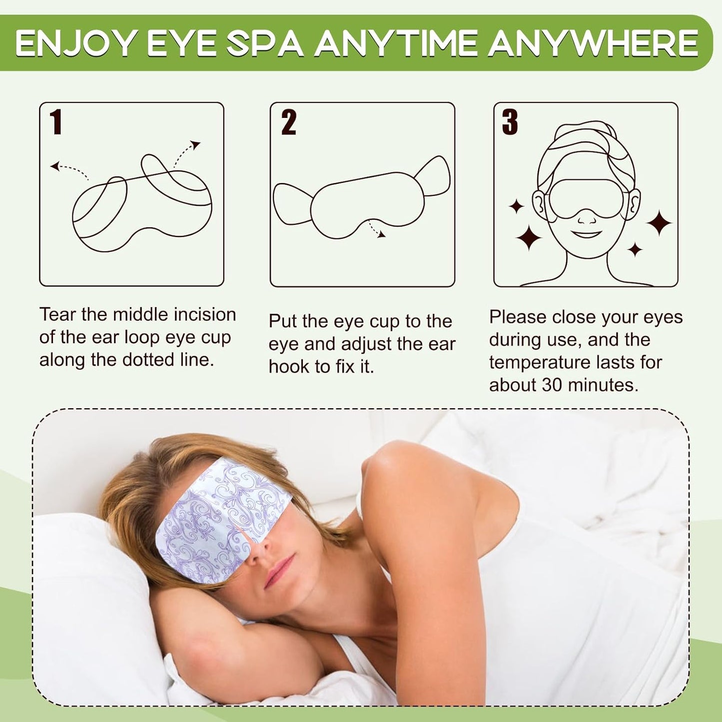 XPCARE 48 Pack Steam Eye Masks for Dry Eyes, Self Heated Steam Warm Eye Mask, Disposable Heated Eye Mask for Dark Circles, Puffy Eyes, Relief Stress Eye Fatigue (Unscented)