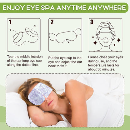XPCARE 48 Pack Steam Eye Masks for Dry Eyes, Self Heated Steam Warm Eye Mask, Disposable Heated Eye Mask for Dark Circles, Puffy Eyes, Relief Stress Eye Fatigue (Unscented)