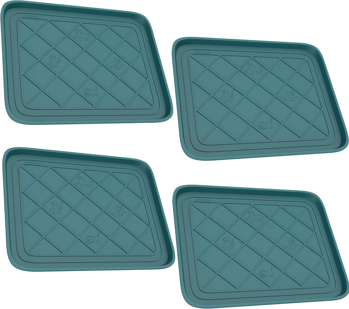 All-Weather Boot Tray - Water-Resistant Plastic Mud Pan, Pet Food Tray, and Outdoor or Indoor Shoe Mat for Entryway by Stalwart (Black)