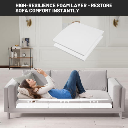 Couch Cushion Support for Sagging Seat, 20"x20"x2" 40D High Density Curved Foam Sofa Cushion Support, Under-Cushion Sag Repair,Grey Set of 3