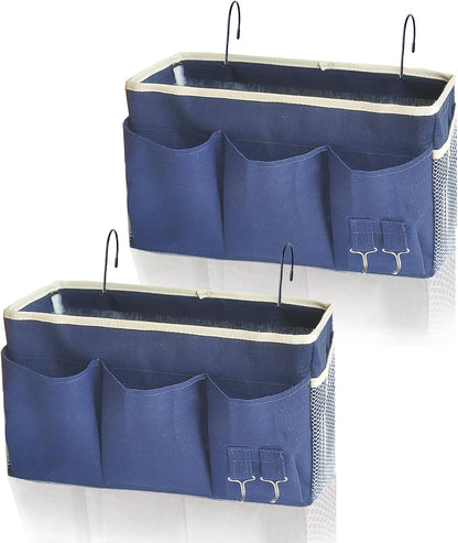 Bedside Caddy/Hanging basket Storage Organizer Bag for Bunk and Hospital Beds,College Dorm Bed，Can be Placed Glasses Books Mobile Phones (Grey 1)