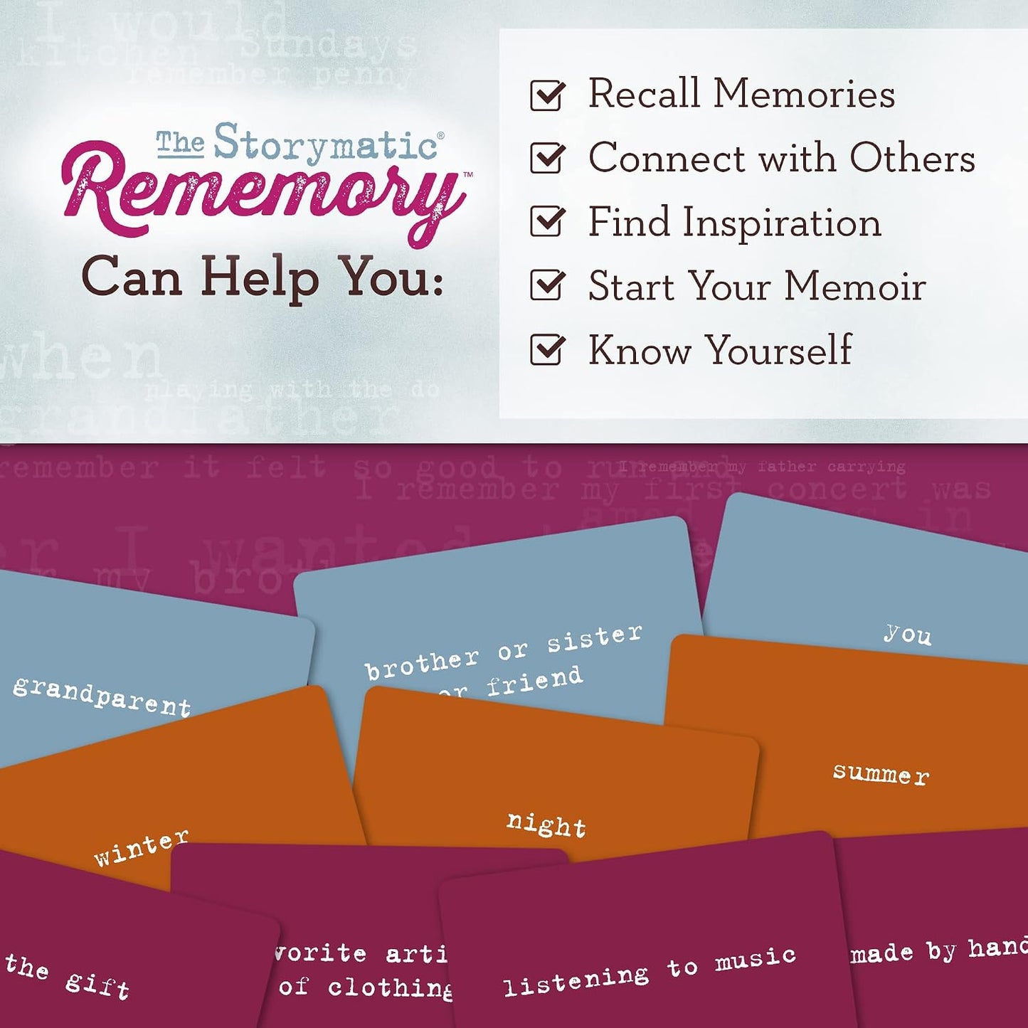 Storymatic Rememory – Writing Prompt and Memory Prompt – Conversation Cards for Family and Friends