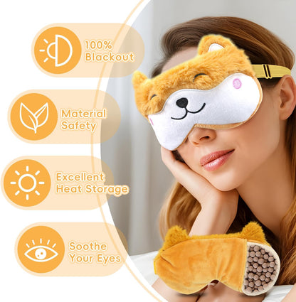 my novel things Microwave Heating Pad with Heated Eye Mask Compress Moist for Relieve Fatigue Period Cramps Uscented Microwavable Heating Pad Cute Bear for Women Birthday Christmas Gifts