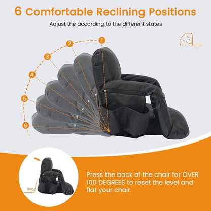 25in 5.12" Extra Thick&Wide Heated Stadium Seat for Bleachers | Sofa Style Design Thick Bleacher Chair With Back and Comfy Cushion, 6 Reclining Positions, 3 Heat Levels (NO Battery)