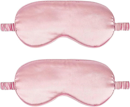 IEKEODI 2 Pack Silk Sleep Masks, Light Blocking Eye Masks, Black & Purple