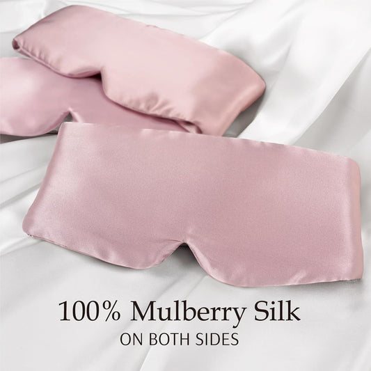 Zenssia 100% Mulberry Silk Sleep Mask Eye Mask for Men and Women, Light Plum