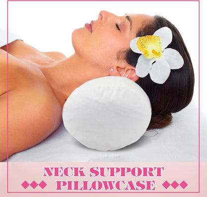 Newwiee 2 Pcs Cooling Cervical Neck Roll Pillow Cover with Zipper (Pillow Case Only) 16 x 6 Inch Round Neck Roll Pillowcover Breathable Cylinder Soft Bolster Pillowcase for Cylindrical Cushion, Gray