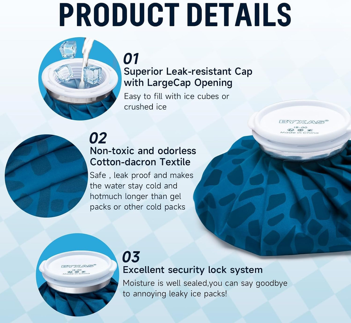 ice Packs for Injuries Reusable, ice Bags for Knee Shoulder Ankle | Hot & Cold Therapy Ice Bags with Elastic Breathable Support Wrap, Pain Relief, 3-Pack, 3 Sizes (6"/9"/11")