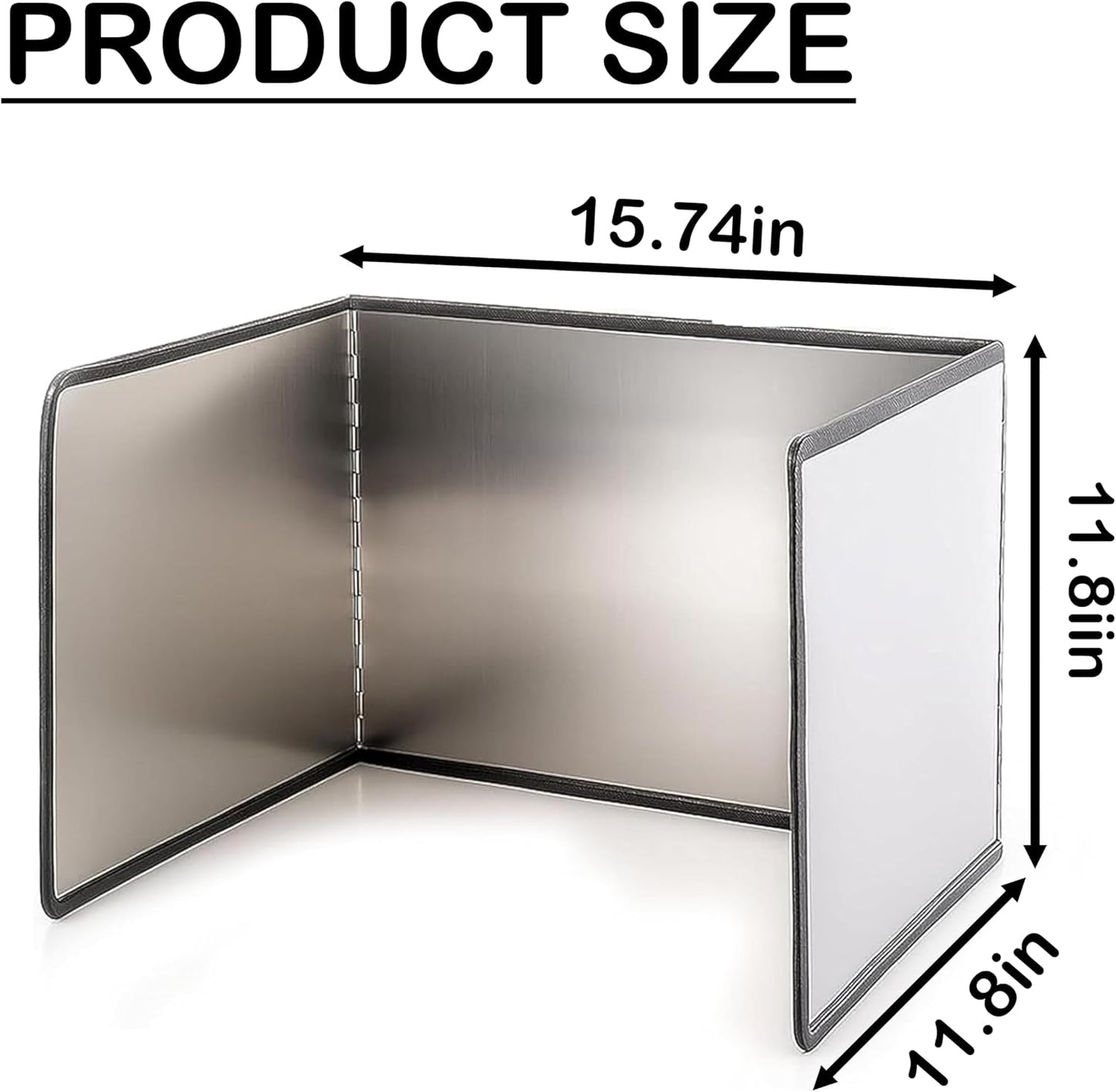 3-Sided Stainless Steel Grease Splatter Guard for Frying Pan | Block oil splashes efficiently, frees kitchen stoves, easy fold storage, fit daily home cooking