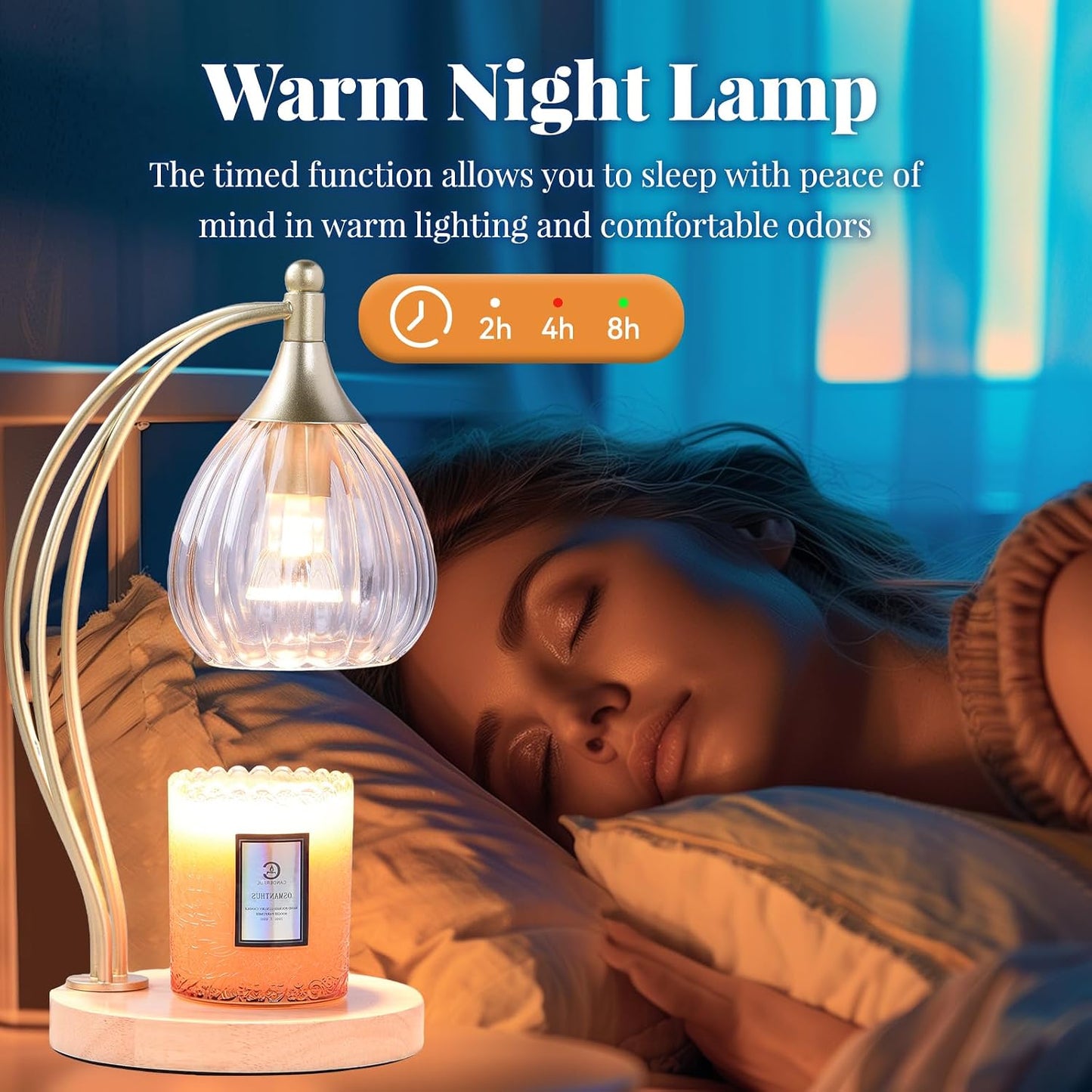 Candle Warmer Lamp with Timer and Dimmer - Electric Melter for Scented Jar Candles - Housewarming, New Home Decor