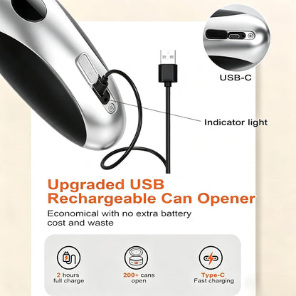 NOTUSIUY Rechargeable Auto Electric Can Opener, Hands-Free Smooth Edge, One-Touch Safe Opener for Seniors, Ideal Kitchen Gift