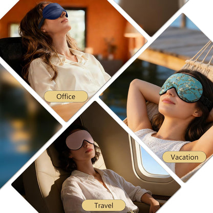 ZIMASILK Adjustable 100% Mulberry Silk Sleep Mask | Super-Smooth Soft Natural Silk Eye Mask for Sleep, Travel, Multiple Color Options ( Navy Blue )