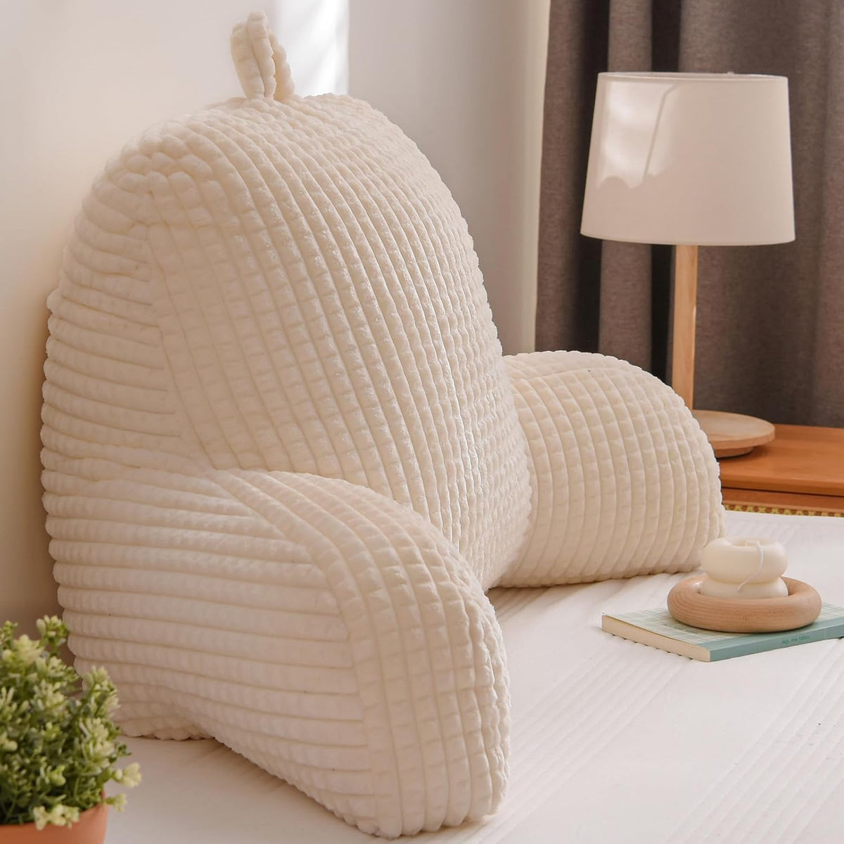 A Nice Night Darkgrey 17" Bed Wedge Pillows with Arms for Sitting