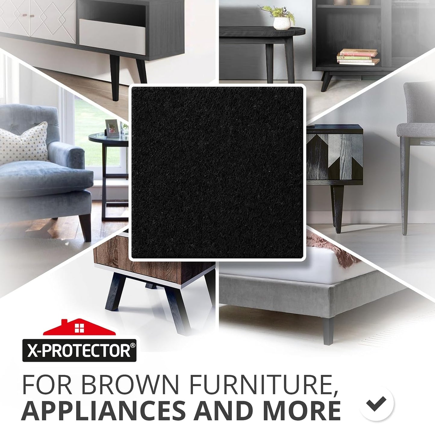 X-Protector Felt Furniture Pads - 20 PCS 6 x 1/2" - Premium Felt Strips | with Adhesive Backing - Rectangular Furniture Pads for Hardwood Floors - Cut Furniture Felt Pads to Size You Need! (Beige)