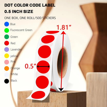 1/2 Inch Round Sticker,4 Rolls 2000Pcs Small Dot Stickers Color-Code Dots | Red+Yellow+Blue+Green 1.3cm Small Stickers Round Color Coding Circle Dots Stickers, Roll Dot Sticker Label for Office Home