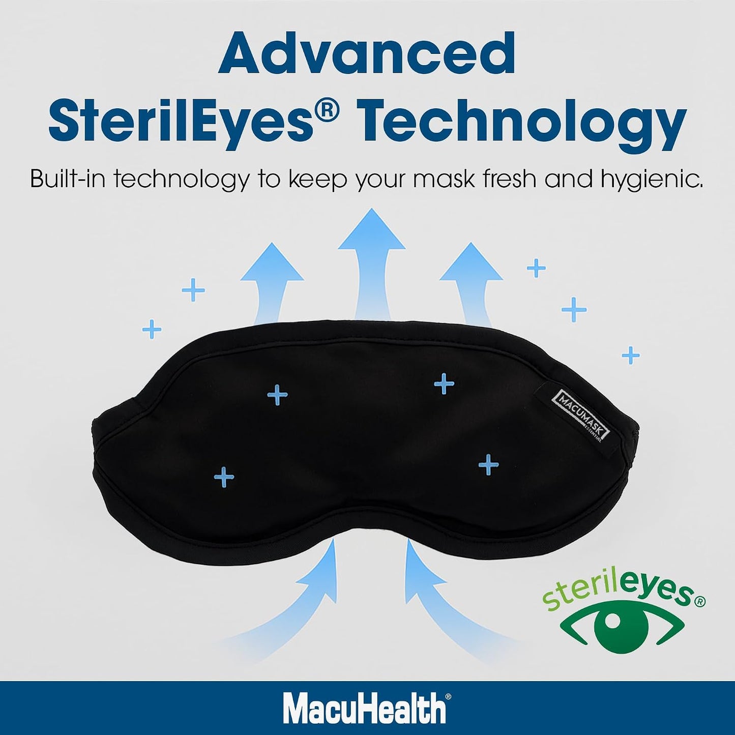 MacuHealth MacuMask Essential Moist Heat Eye Compress SterilEyes Technology | Adjustable fit system, Dual temperature application, Even heat distribution, Travel-friendly design, Comfort-focused wear