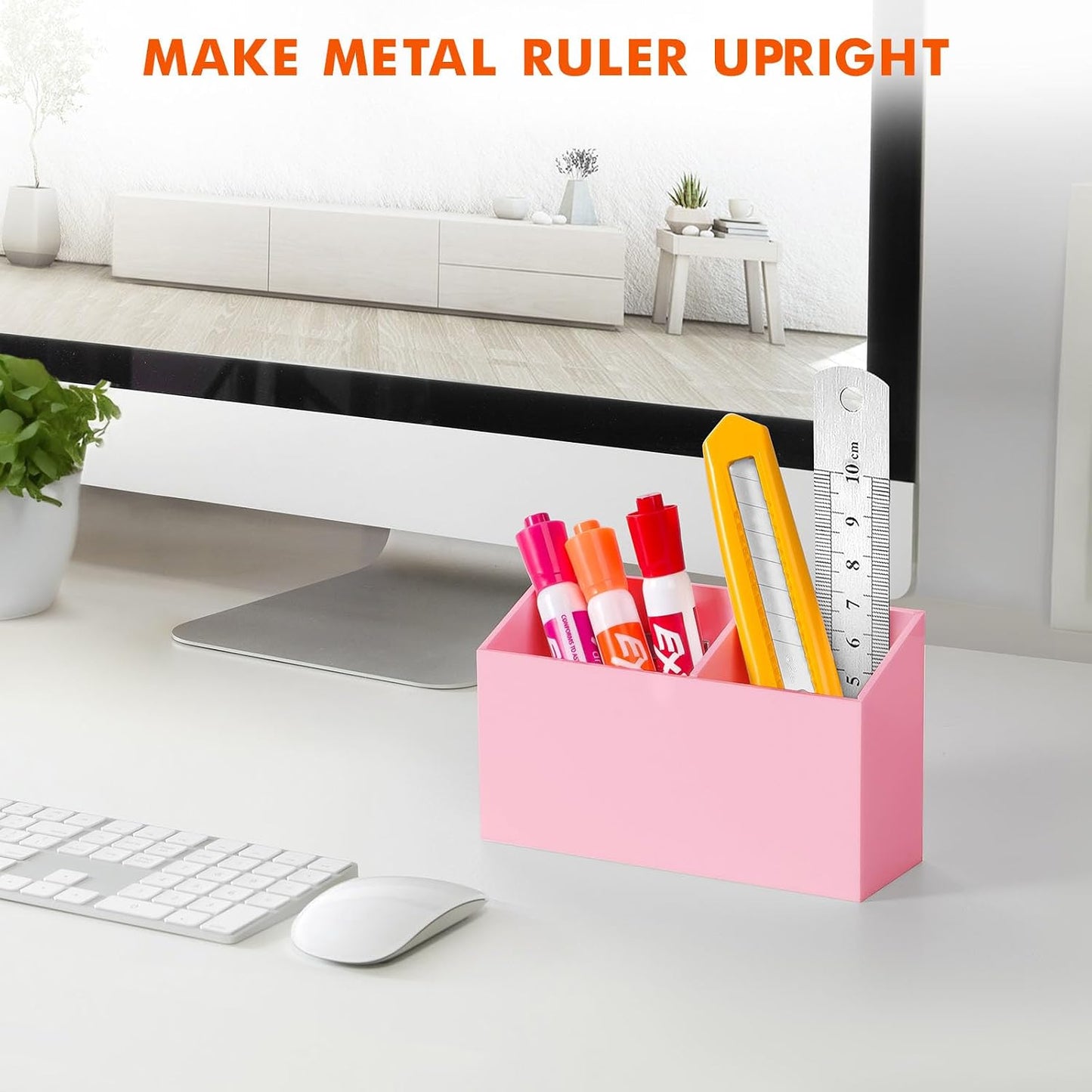 BEYGORM Magnetic Dry Erase Marker Holder for Whiteboard & Refrigerator | Non-slip Acrylic Pen Holder for Classroom, Fridge Magnet, Locker Organizer Accessories, Teacher & School Supplies(Black)