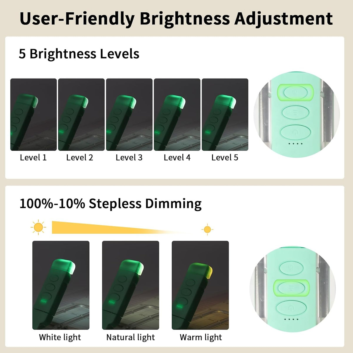 Rechargeable Book Light, Clip-On LED Reading Light, Eye-Caring