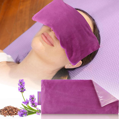 Relaxation Gifts for Women, Weighted Eye Mask for Sleeping, Yoga, Spa, Meditation, Lavender Eye Pillow Heated for Headache, Sinus & Dry Eyes Relief, Moist Heat Mask, Birthday Gifts for Mom (Purplex4)