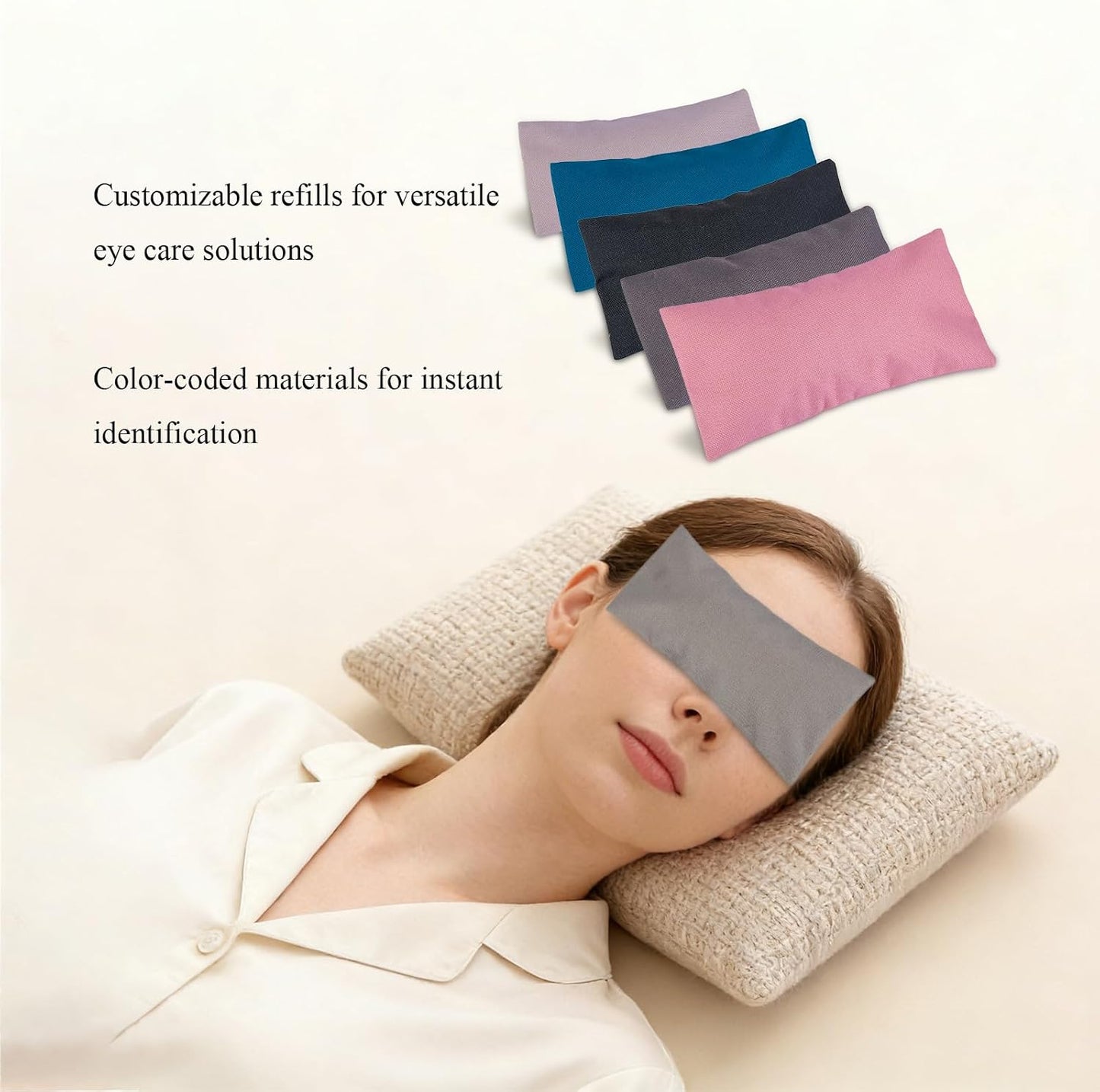 Cotton Weighted Eye Pillow Case Covers, 6pcs Soft Cooling Eye Pillow Cases | for Relaxation for Yoga, Sleeping,Meditation, Spa Migraine Relief, Massage Accessories,Covers ONLY