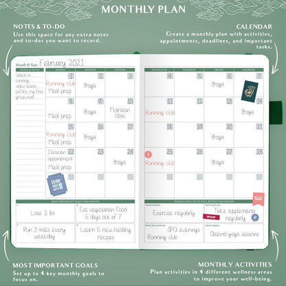 Legend Food Journal, Weight Loss & Meal Tracking Diary 5.8x8.3 Hot Pink