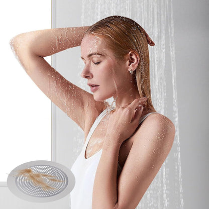 Shower Hair Drain Catcher, Stainless Steel 5.7in Bathtub Drain Protector | Wide rim design for tight bathtub adhesion,easy to clean and trap hair effectively,ideal for families with pets and long hair