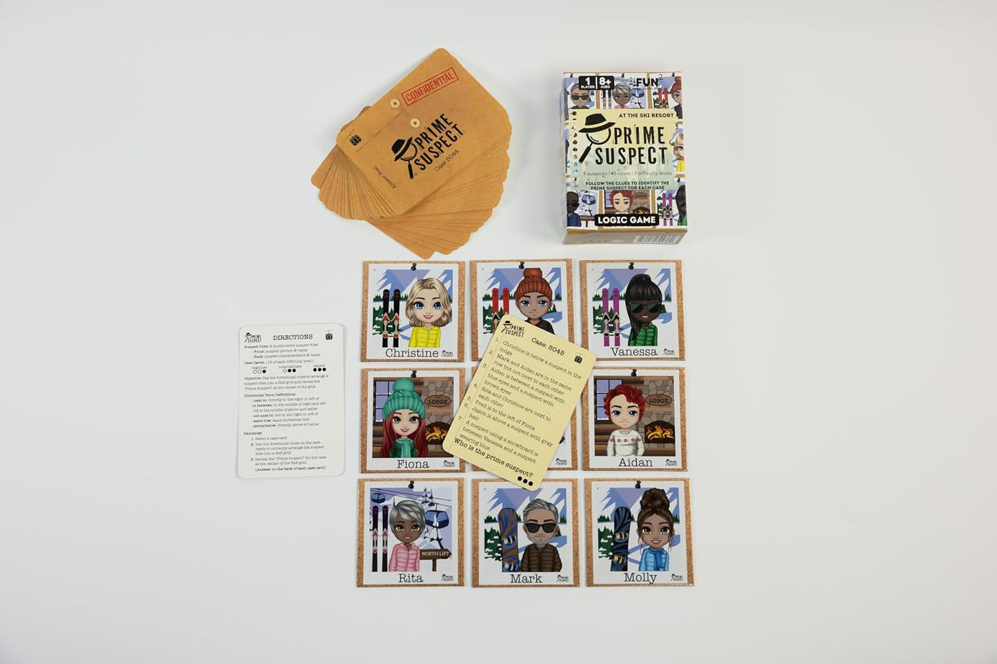 Prime Suspect Logic Game with 45 Case Cards | Single Player or Group Play | Ages 8+ | Compact Brain Teaser Game | Detective Game (Prime Suspect: Original)