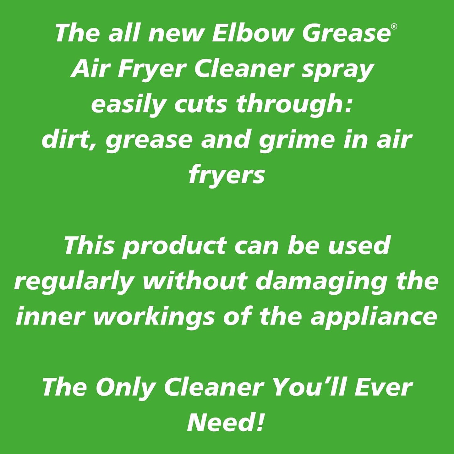 Elbow Grease Air Fryer Cleaner Spray | Spray, Foam, Wipe, Rinse - Cuts Through Dirt, Grease & Grime (Lemon Fresh, 500ml) | Spray, Foam, Wipe, Rinse - Cuts Through Dirt, Grease & Grime