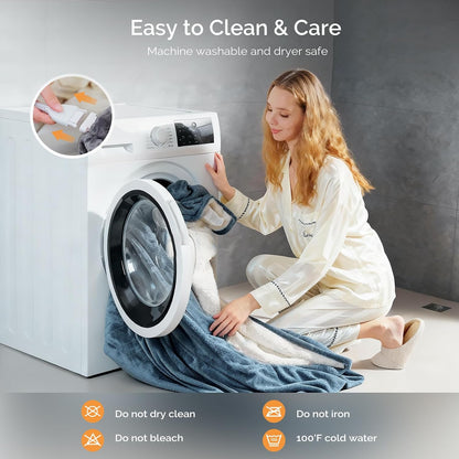 Heated Blanket Electric Throw Blanket with Built-in Button Controller 50"x60" One-Touch Ultra Cozy Soft Warm Heating Electric Blanket with 4 Heat Levels & 4 Hours Auto-Off Overheat Protection