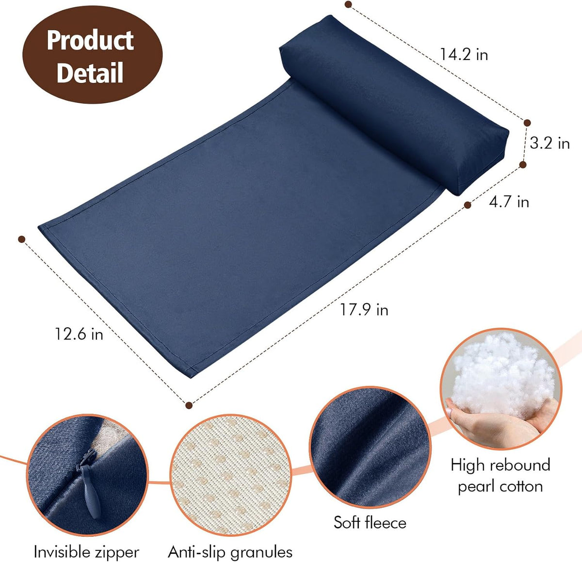 WdFour Velvet Neck & Head Pillow for Recliner Chair, Small Ergonomic Cervical Support Pillow for Home, Office and Travel, Non-Slip Cushion for Tension Relief & Shoulder Comfort (Chocolate)