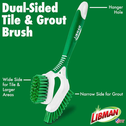 Libman Scrub Brush Kit | Cleaning Brush | Tile & Grout Brush | Small Scrub Brush | Power Scrub Brush | Carpet Brush | Bathroom Scrubber | Boot Scrubber | 3 Different Brushes Included