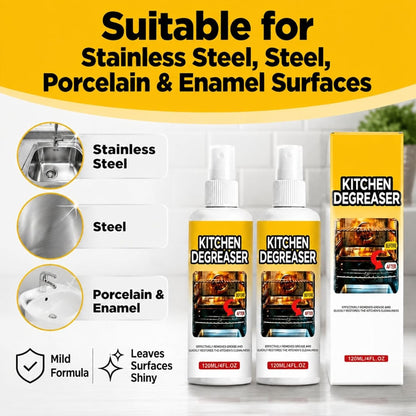 2PCS Barbecue Heavy Duty Degreaser Spray for Grill & Oven | Fast-acting grill cleaning spray, removes baked-on grease, for grills, air fryers, ovens, kitchen & patio, outdoor use