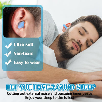 Trelaco 100 Pairs Silicone Ear Plugs Bulk with Case Nrr 29db, Black